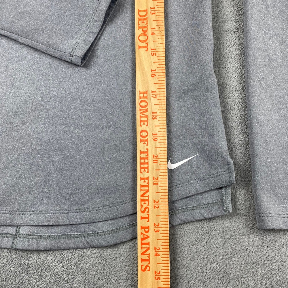 Nike Women Small Long Sleeve Top Gray Therma-FIT Crewneck Athletic Swoosh - Picture 7 of 7
